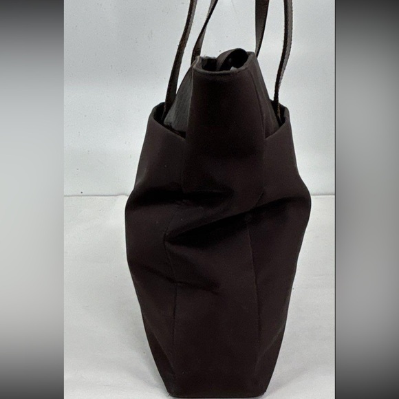 Lauren Ralph Lauren Brown Croc Embossed Tote Bag Patent Trim Large Shoulder Bag - Picture 4 of 6